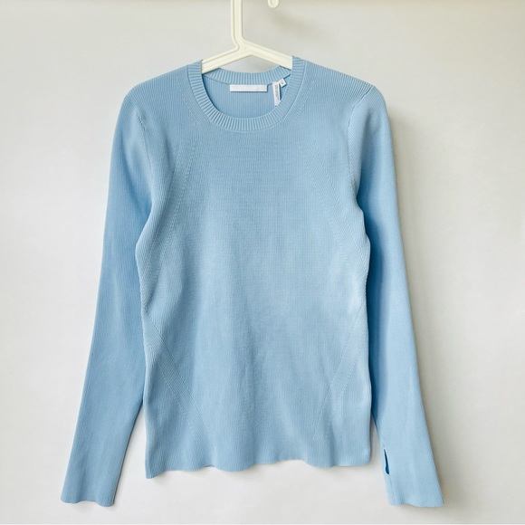 Helmut Lang ribbed knit base sweater in baby blue - Picture 3 of 7